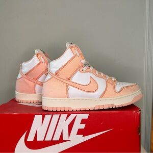 Nike High-Top Sneakers in Coral and White